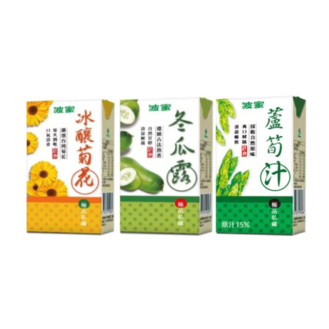 波蜜 冰釀菊花茶/冬瓜露/蘆筍汁 300ml 6入/組 消暑聖品 清爽解膩 果汁