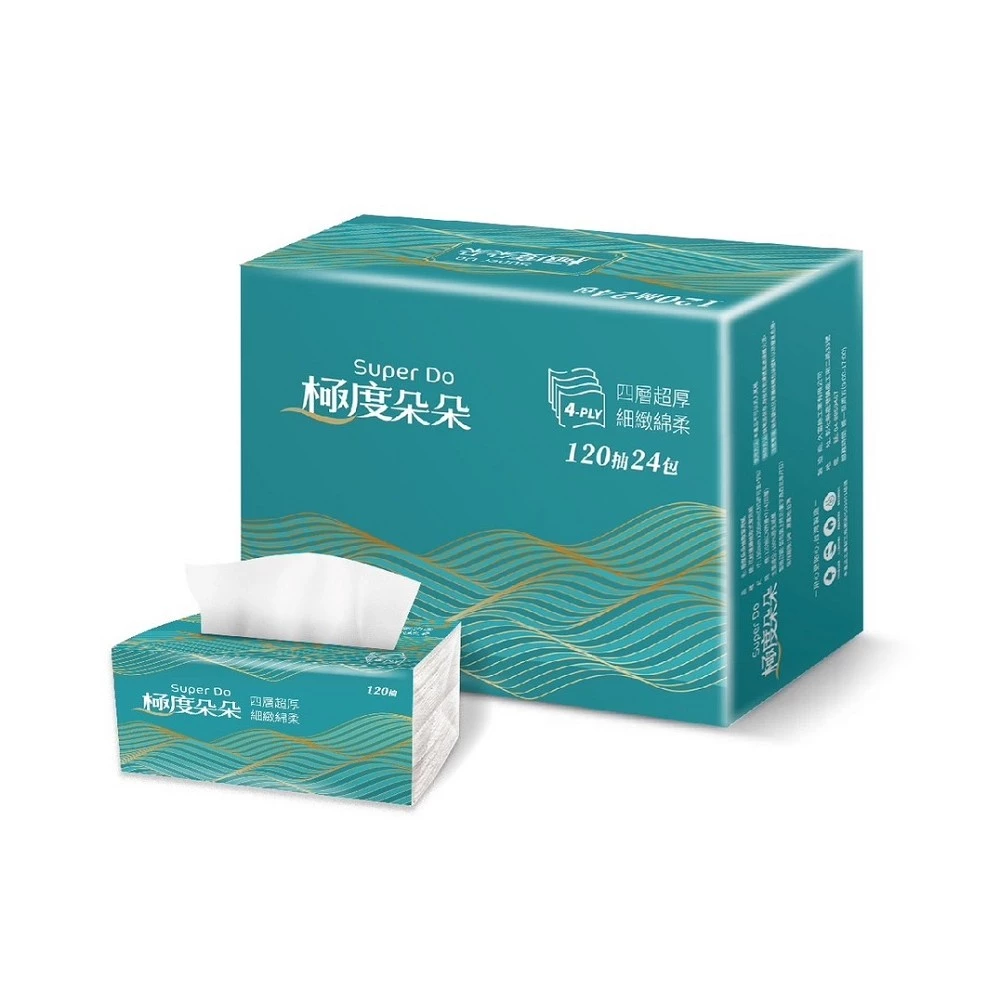 【蝦皮直營】Super Do極度朵朵 四層超厚柔抽取式花紋家用紙120抽24包/串 衛生紙 抽取衛生紙 家用紙巾 柔韌