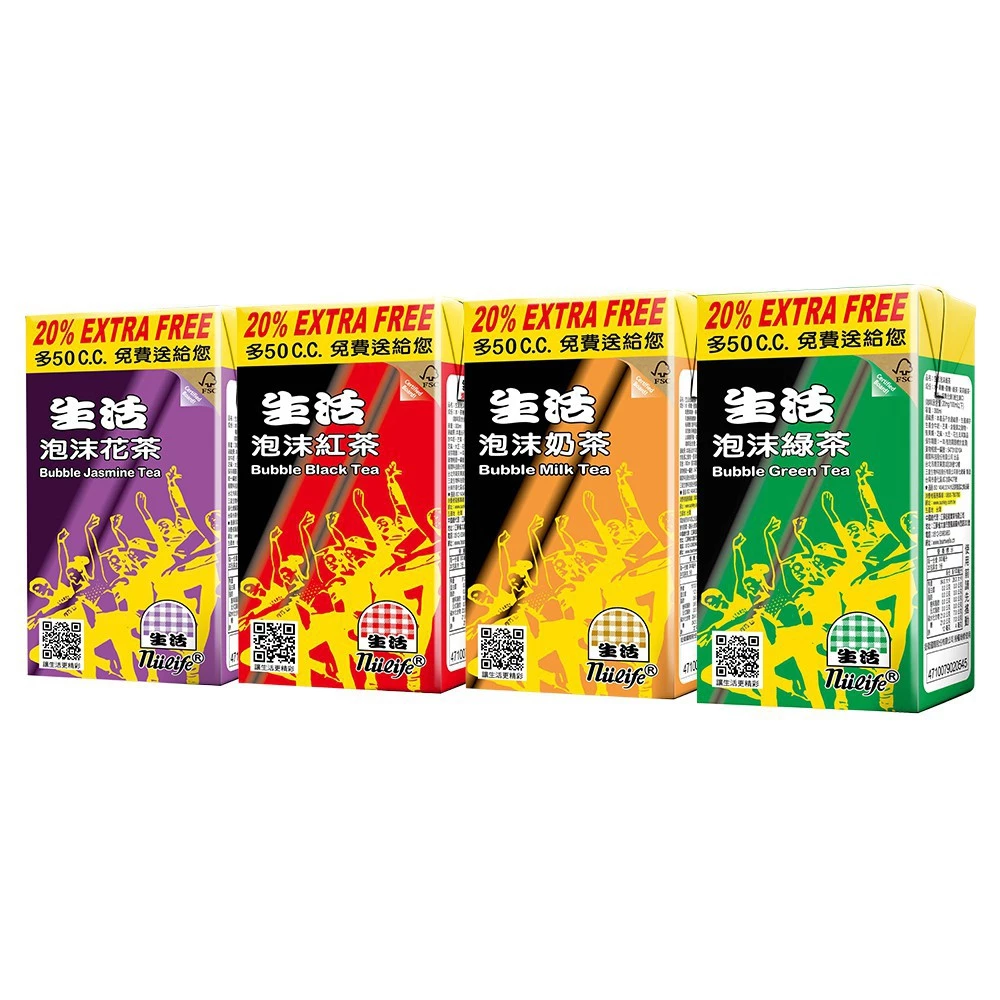 【蝦皮直營】生活 泡沫 (300mlx24入/箱) 綠茶/紅茶/奶茶/花茶 TQF微笑標章認證 綠茶 紅