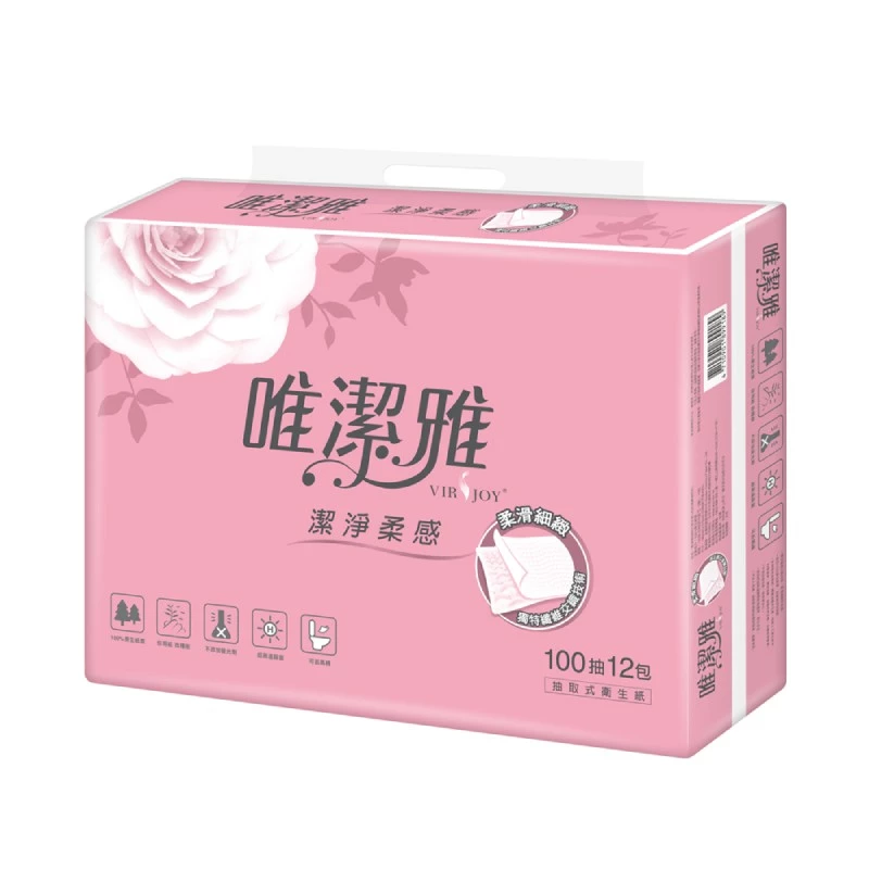 【蝦皮直營】唯潔雅抽取式衛生紙100抽x12包/串 潔淨柔感 居家日用 衛生紙巾