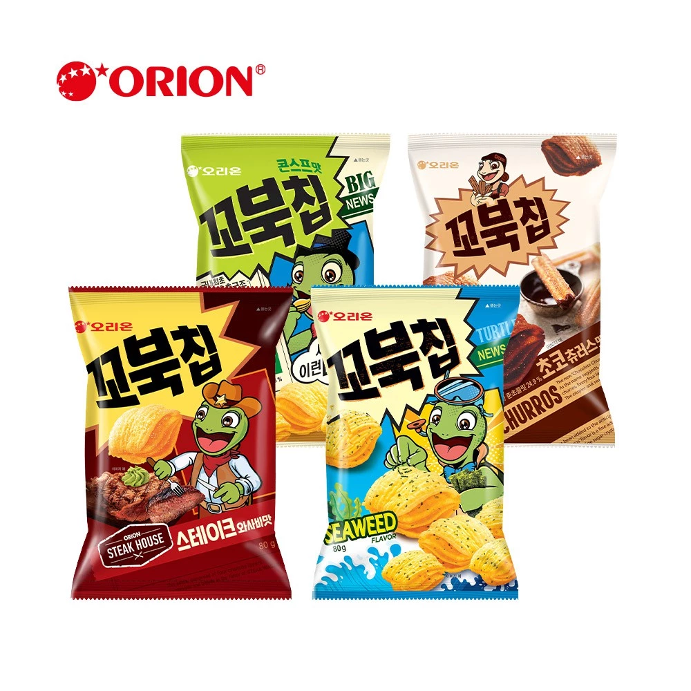 韓國 orion 好麗友 烏龜餅 玉米脆片/巧克力口味/海苔口味/芥末牛排口味
