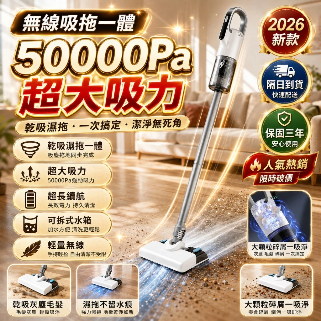 吸拖一體無線吸塵器